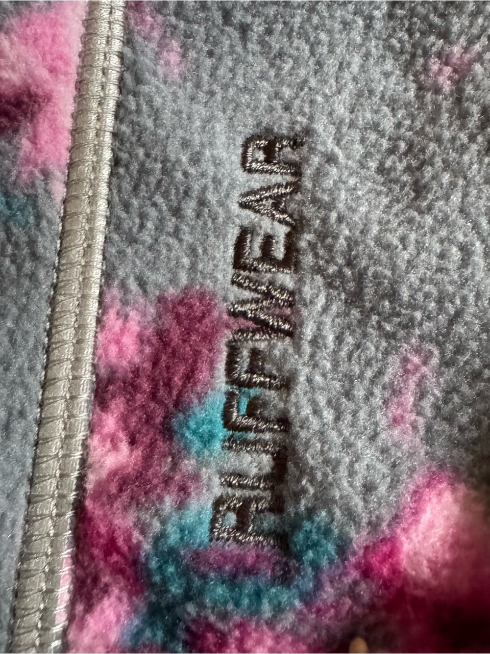 Ruffwear Dog Fleece Pullover - Gray with Pink Floral medium - Picture 5 of 6